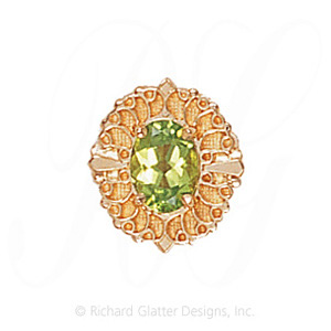 GS441 PD - 14 Karat Gold Peridot Slide 
